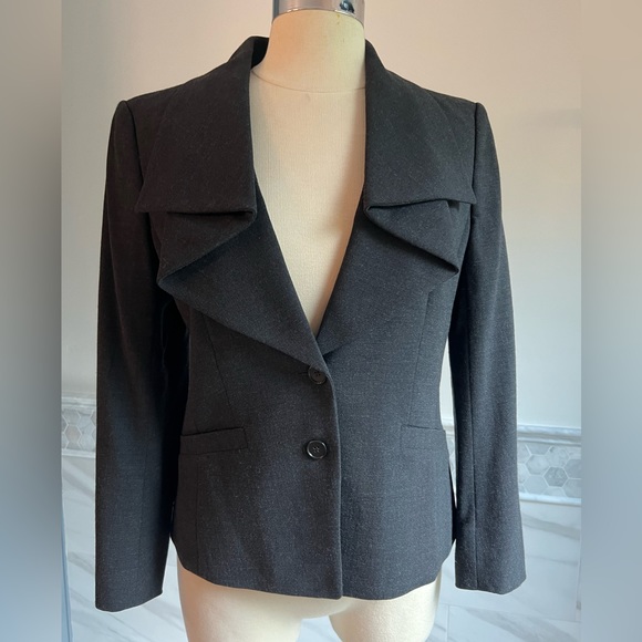 Ann Taylor Charcoal Wool Blend Jacket Sz 6 - Picture 4 of 14